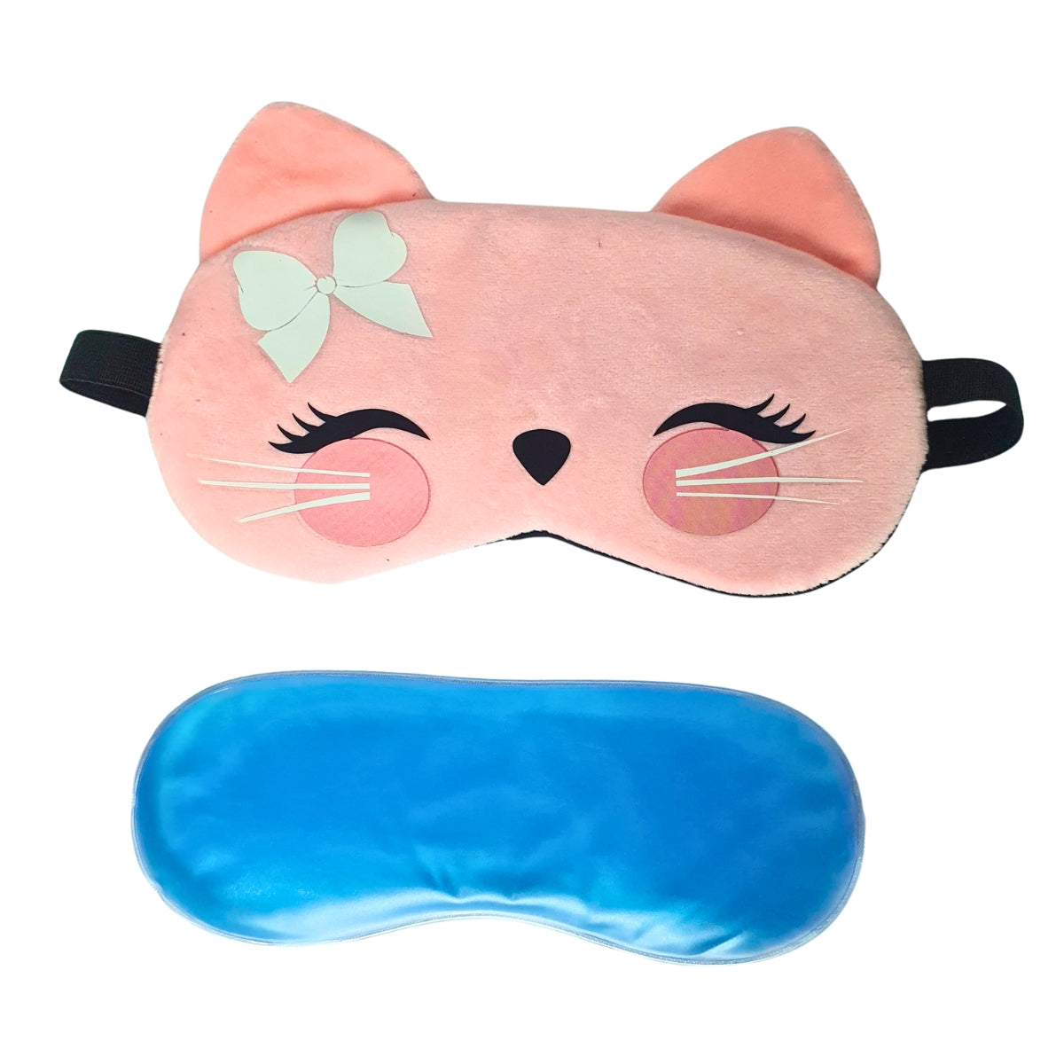 Máscara Gato Rosa com Laço - Máscara de Descanso Bolsa com Gel Máscara Gato Rosa com Laço - Máscara de Descanso Bolsa com Gel